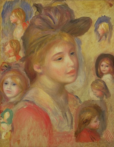 Studies of Girls Heads, 1893 by Pierre Auguste Renoir